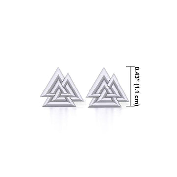 Sterling Silver Viking Valknut Post Earrings TER1943 - Jewelry